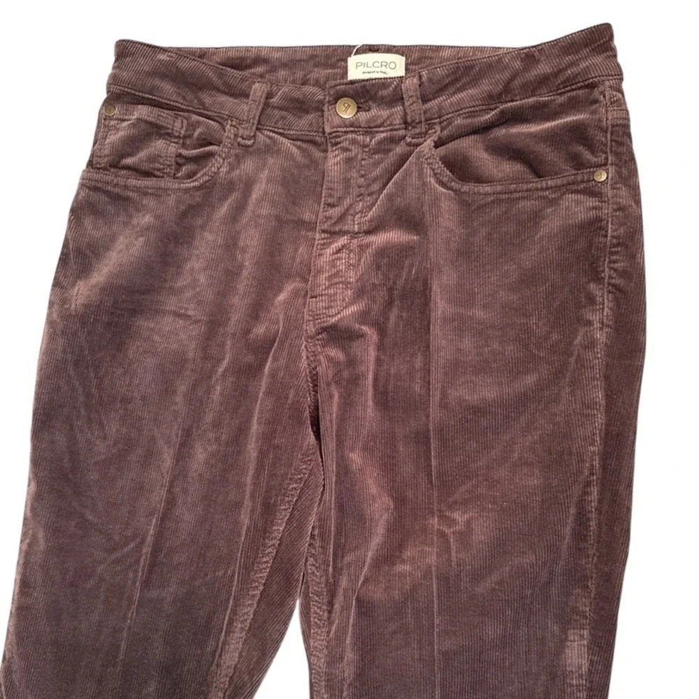Pilcro Anthropologie Brown Corduroy Flare‎ Leg Pants Size 32 Academia Retro